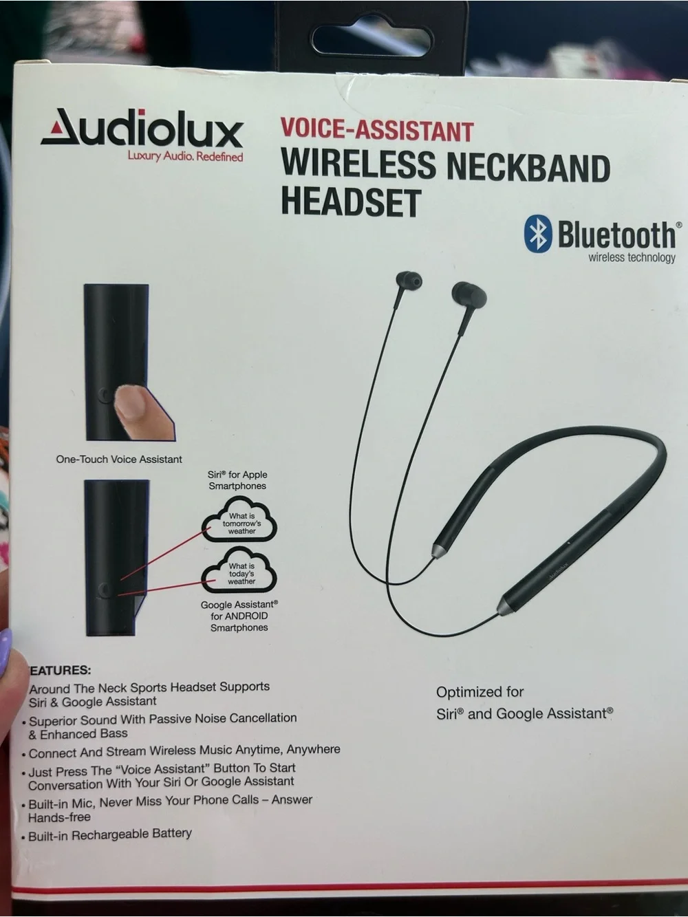 Black Wireless Neckband Headset - Bluetooth